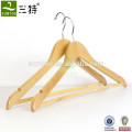 Good quality natural clothes hanger wood with bar